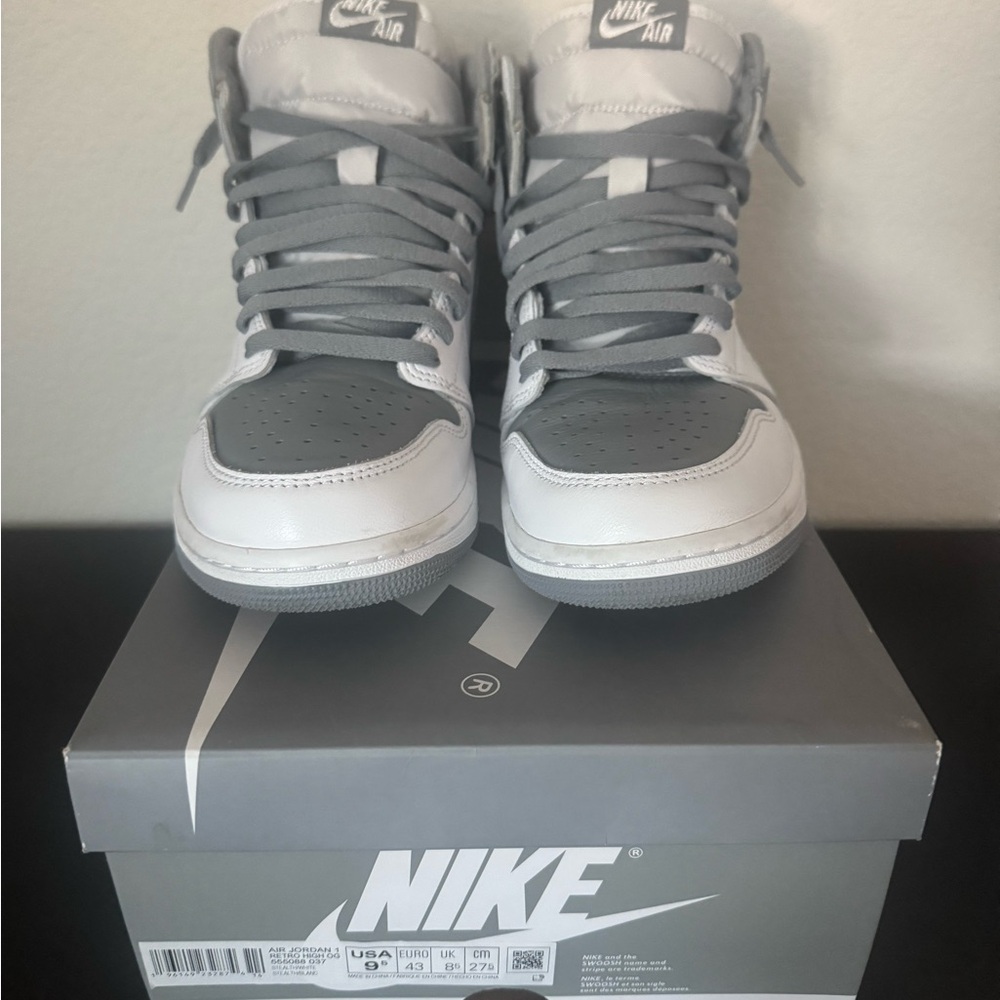 Nike Air High-Top Sneakers - Dark Gray and White